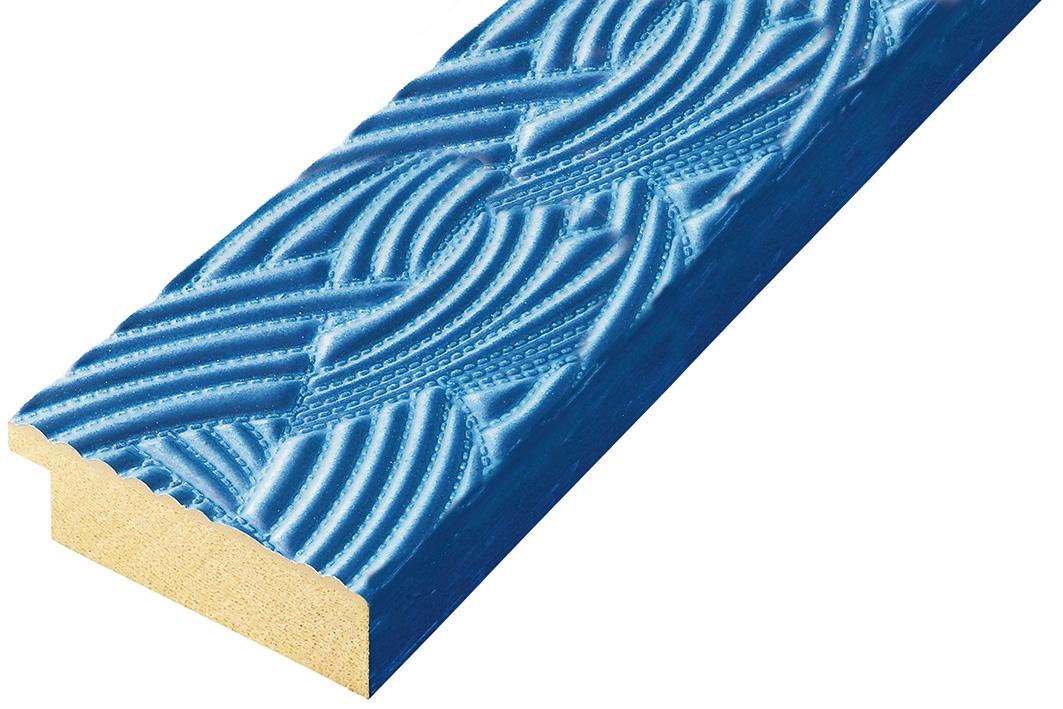 Moulding ayous 65mm - blue with relief decorations