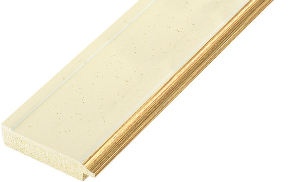 Liner finger-jointed pine 45mm - flat, beige, gold edge