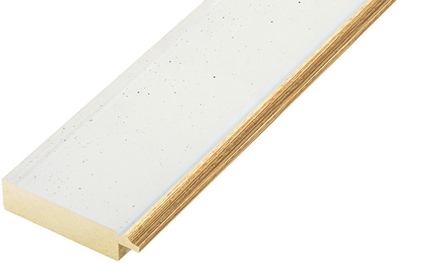 Liner finger-jointed pine 45mm - flat, white, gold edge - 45BIANCORO