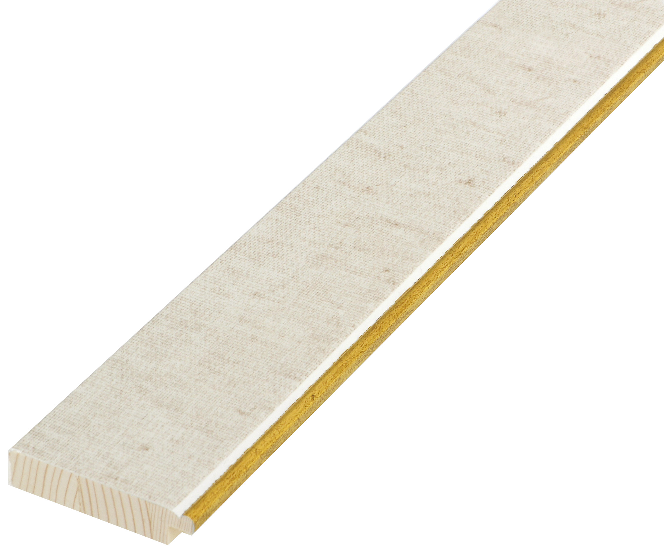 Liner lamellar pine 45mm - flat, fabric effect, gold edge