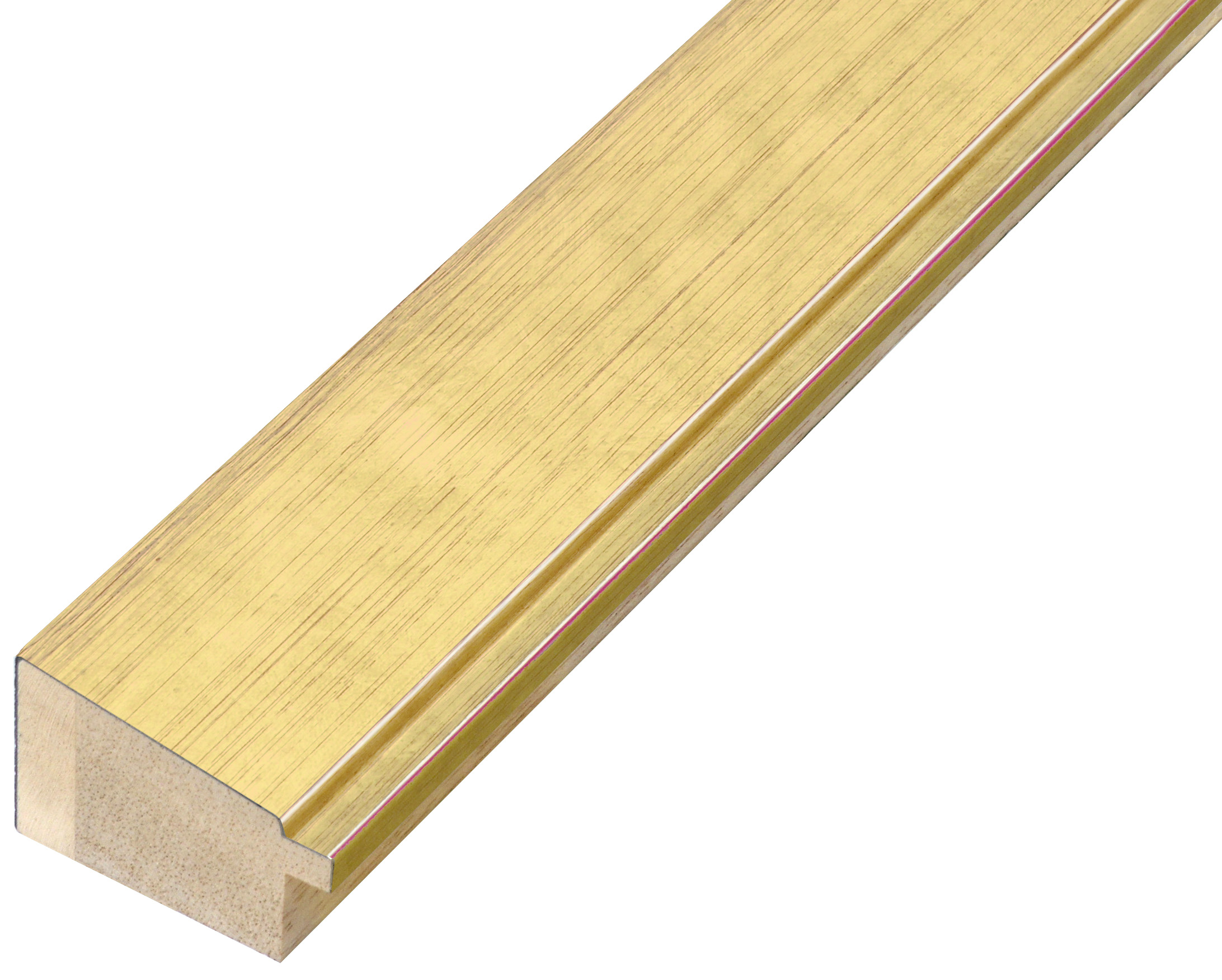 Moulding finger-jointed pine - width 42mm height 27 - gold finish - 461ORO