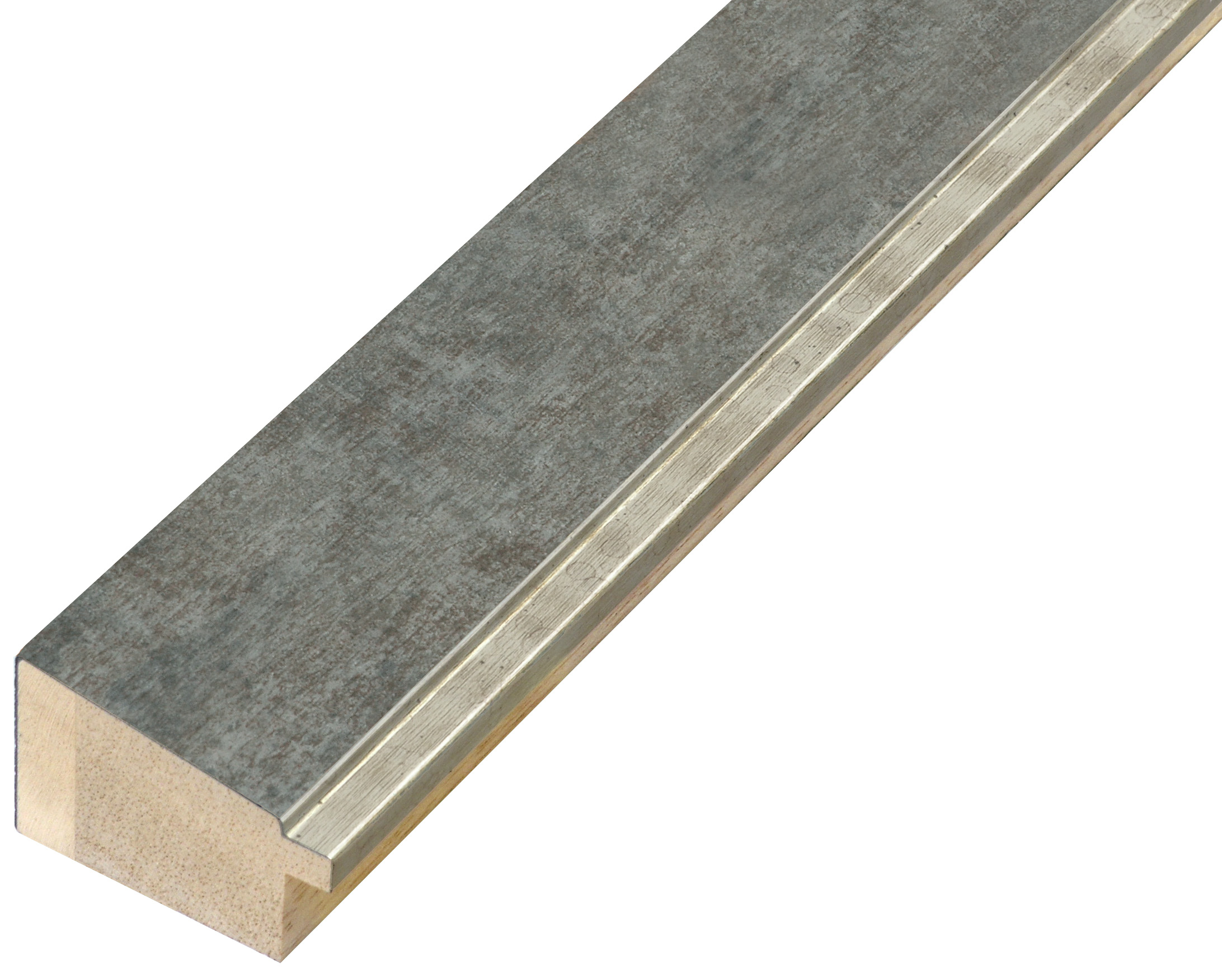 Moulding finger-jointed pine - width 42mm height 27 - pewter, silver e - 461PELTRO