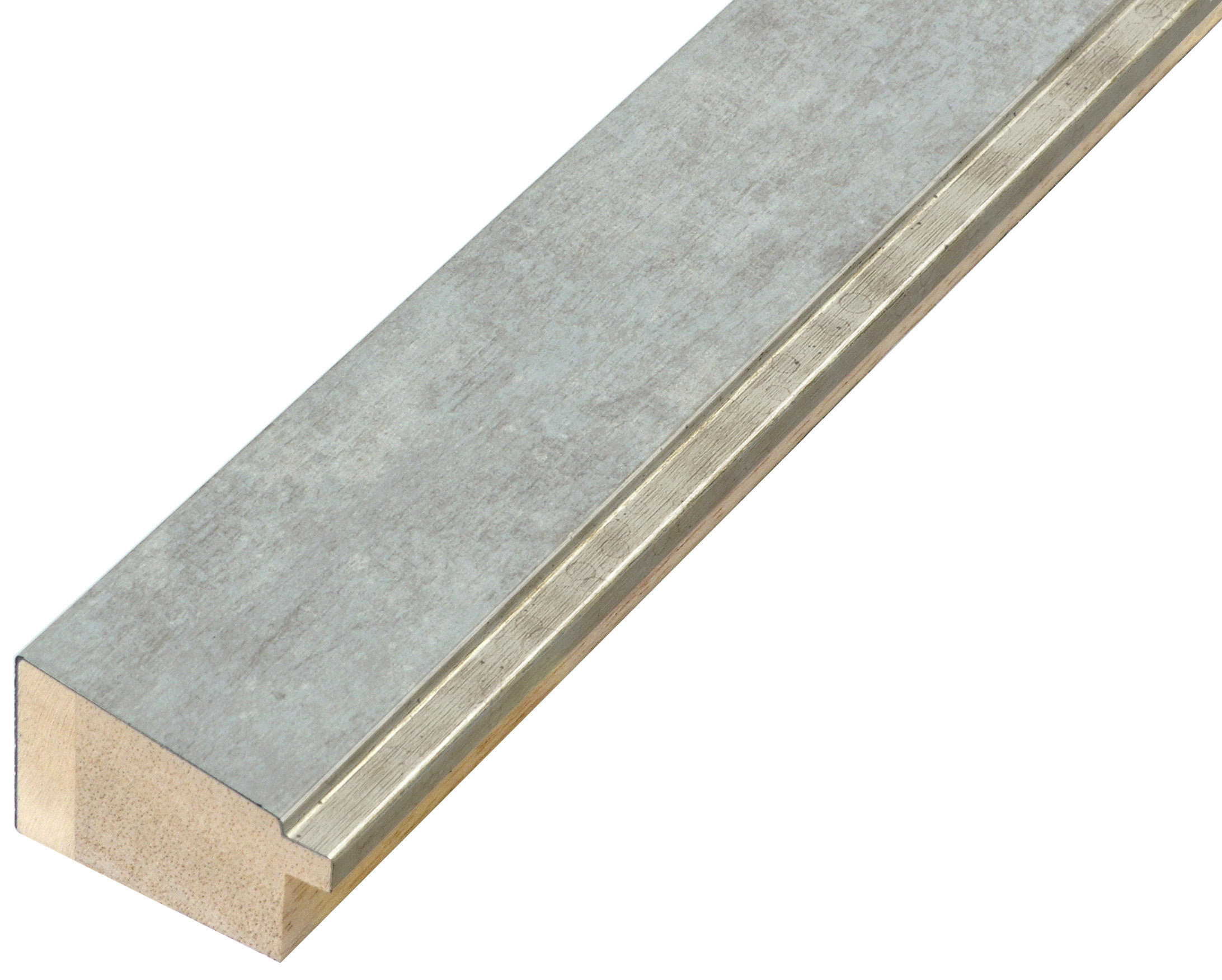Moulding ayous - width 42mm height 27 - pearl, silver edge - 461PERLA