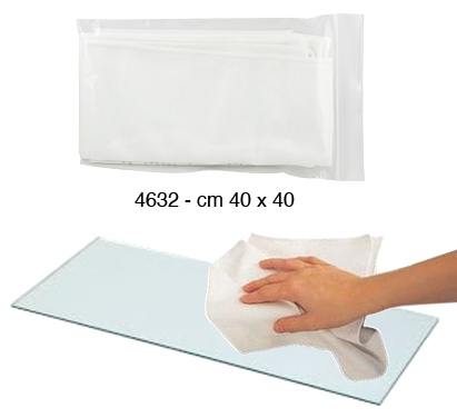 Cloth microfiber white for glass cleaning - 41x39 cm