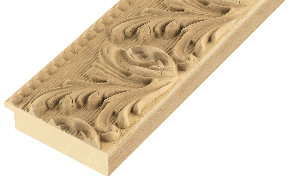 Moulding finger-jointed pine, width 80 mm, embossed bare timber - 485G