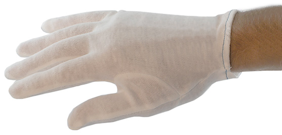 Pair of white pure cotton gloves - medium size