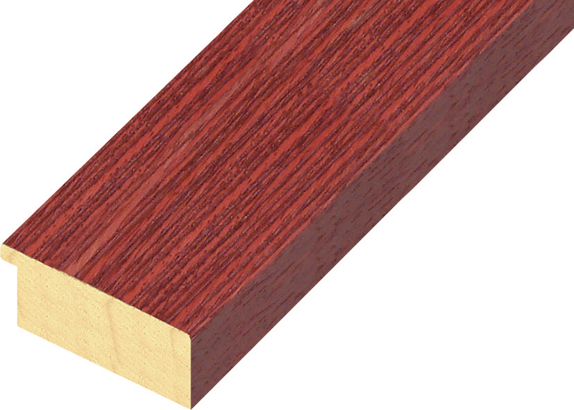 Moulding ayous, width 48mm height 20 - streaked red finish - 50ROSSO
