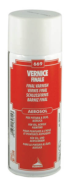 Glossy finishing aerosol varnish, Maimeri - 400 ml