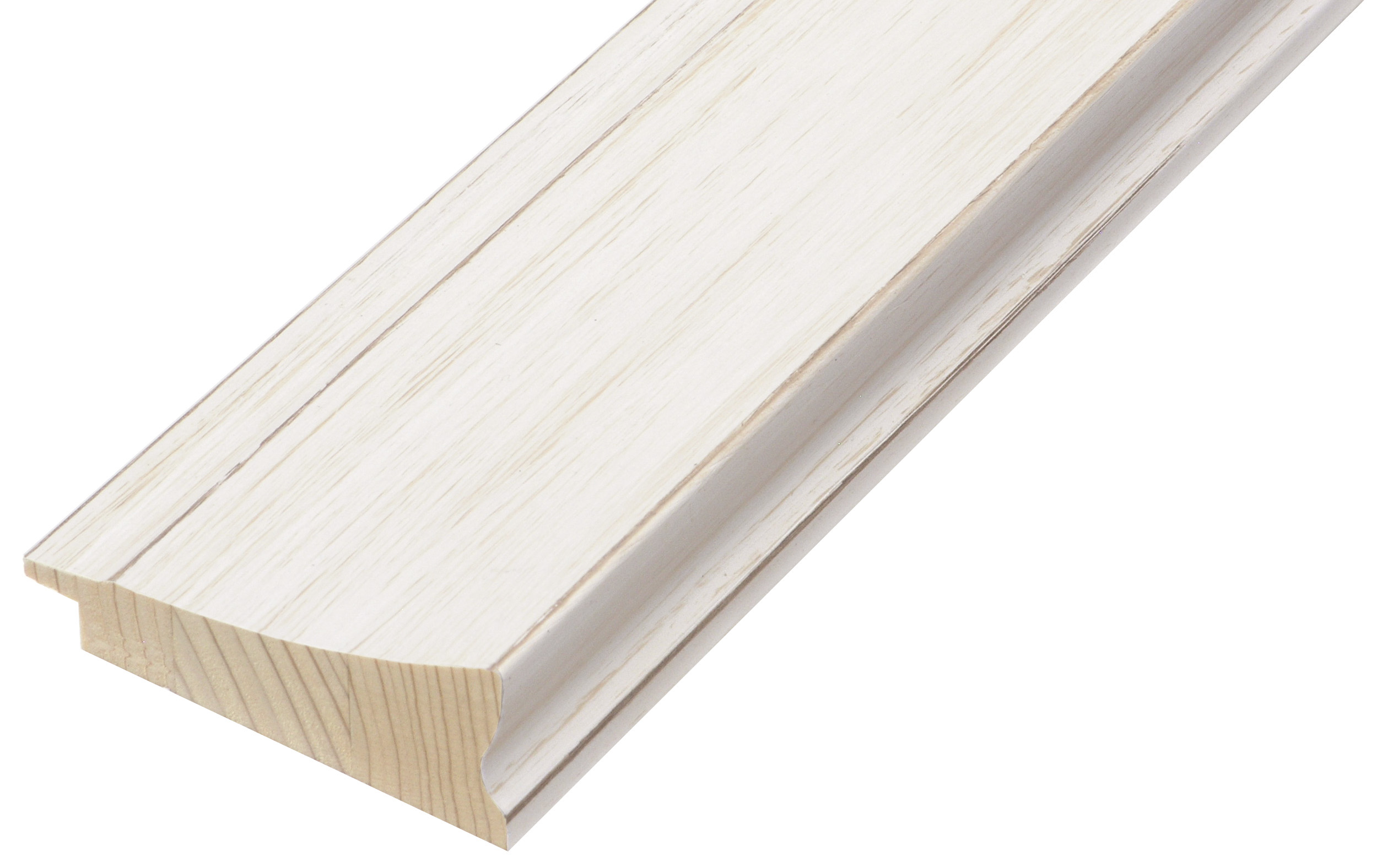 Moulding finger-jointed pine - Width 68mm - Cream finish