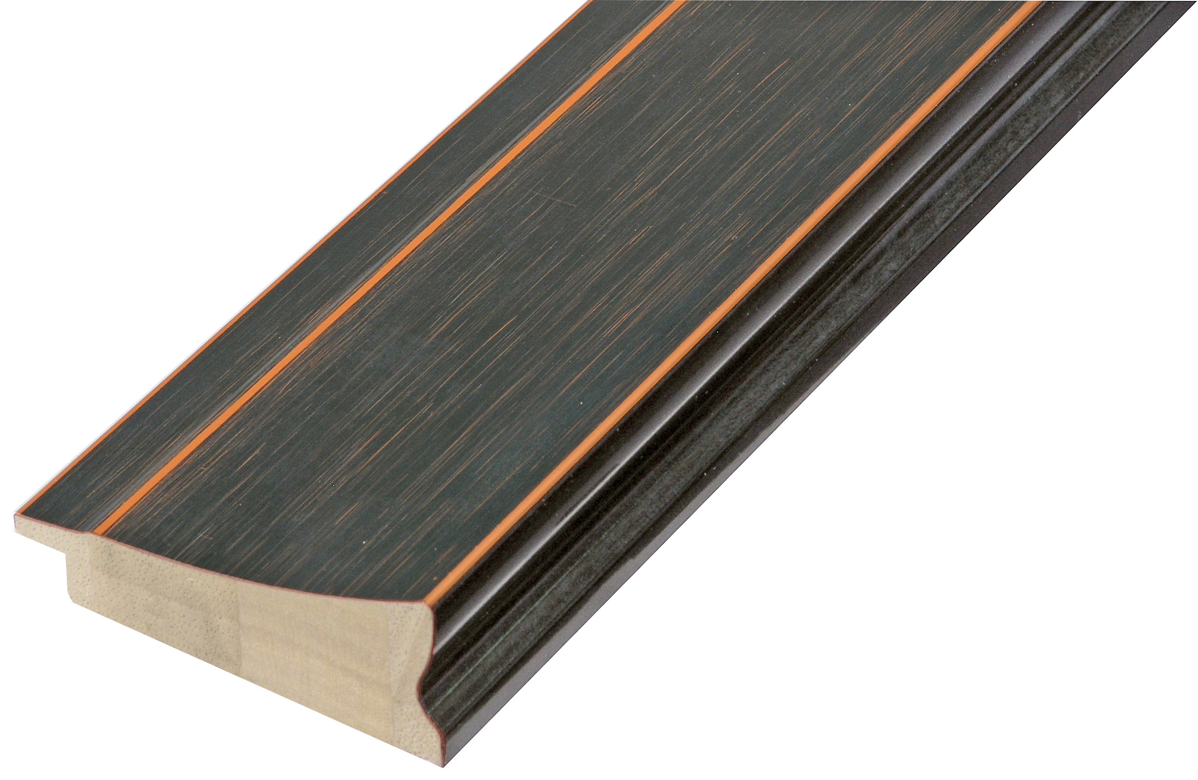 Moulding finger-jointed pine - Width 68mm - Black finish - 526NERO