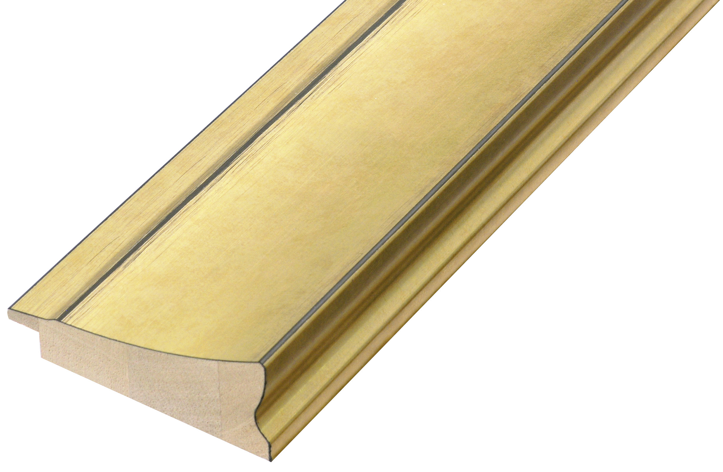 Moulding finger-jointed pine width 68mm height 29 - gold - 526ORO