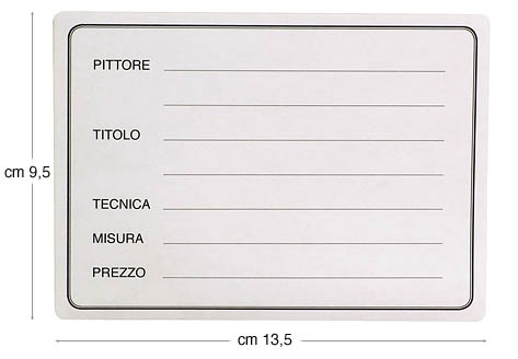 Non-adhesive labels for frame backs, in Italian - Pack 50