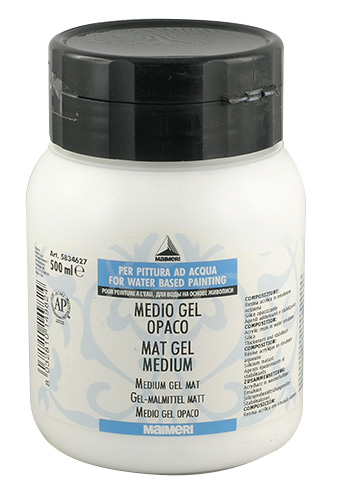Mat gel medium for acrylics - 500 ml