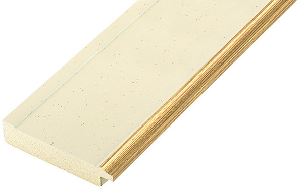 Liner finger-jointed pine 55mm - flat, beige, gold edge - 55BEIGEORO