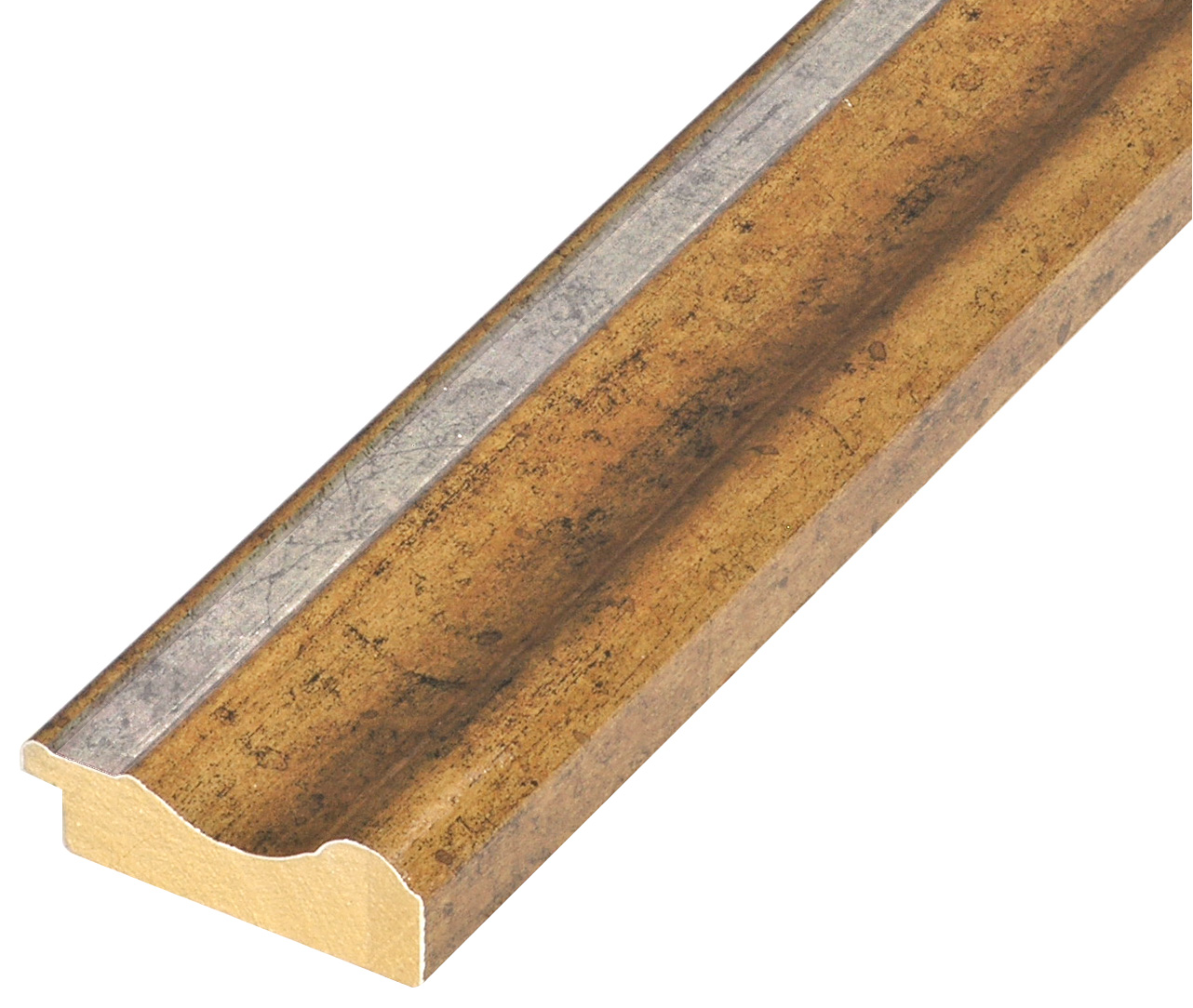 Moulding finger-jointed pine - width 61mm height 20 - Gold, silver edg