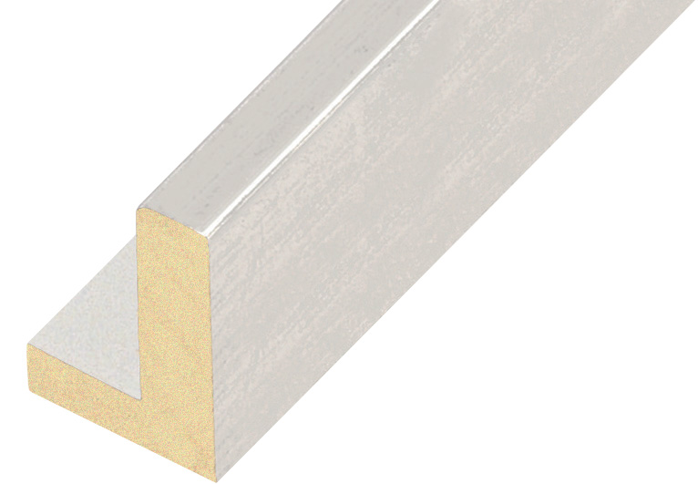 Moulding ayous L shaped Width 38mm Height 54 White, open grain - 583BIANCO
