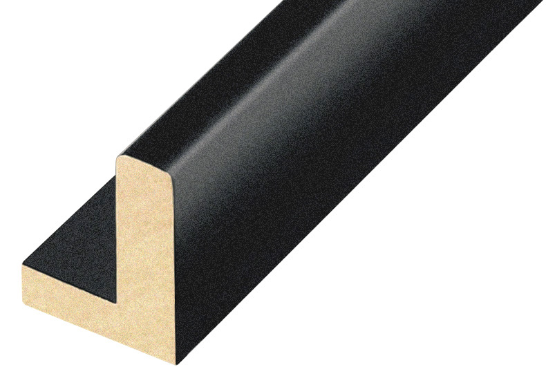 Moulding ayous L shaped Width 38mm Height 54 Black, open grain