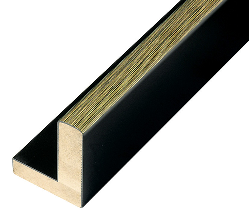 Moulding Jelutong L shape, Width 40mm Height 49 Black-Gold
