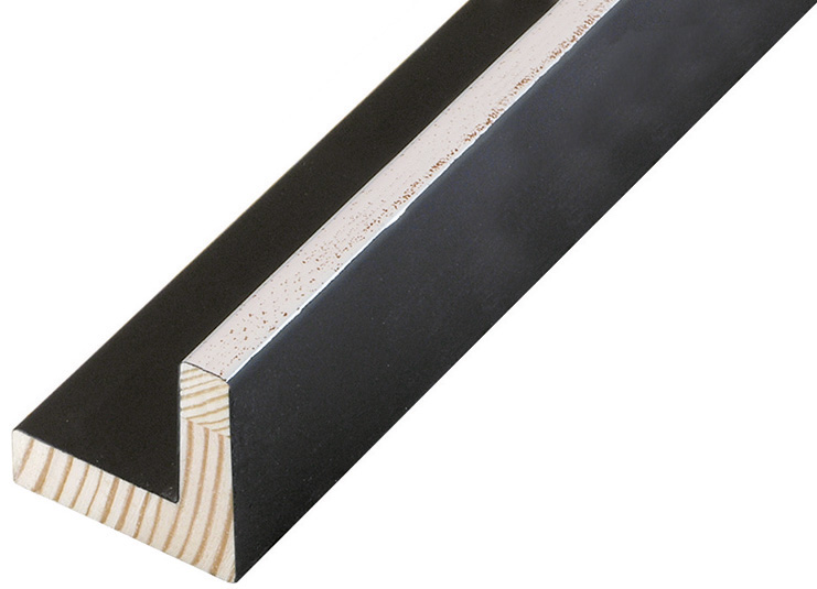 Moulding ayous L shape, width 34mm - Black-Silver