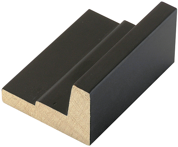 Moulding finger-jointed pine L shape, Width 54mm Height 36 Black