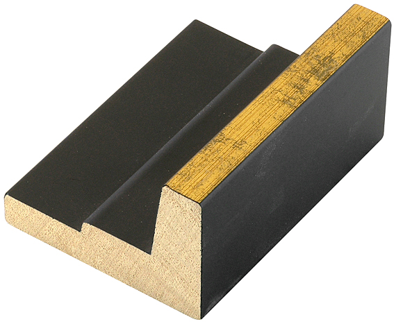 Moulding ayous L shape, Width 54mm Height 36 Black-Gold