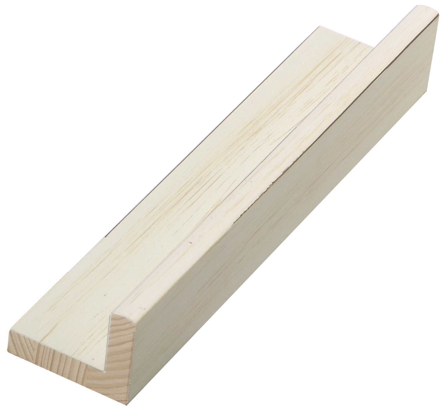 Moulding finger-jointed pine L shape, Larg.mm44 Height 34 Cream