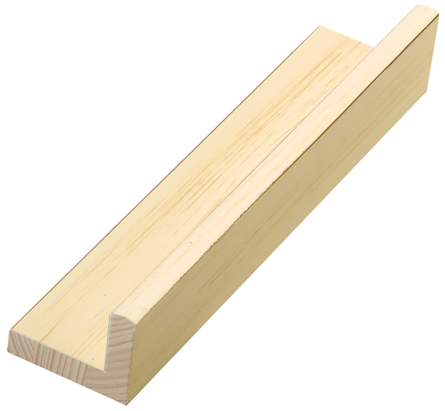 Moulding ayous L shape, Larg.mm44 Height 34 Natural wood