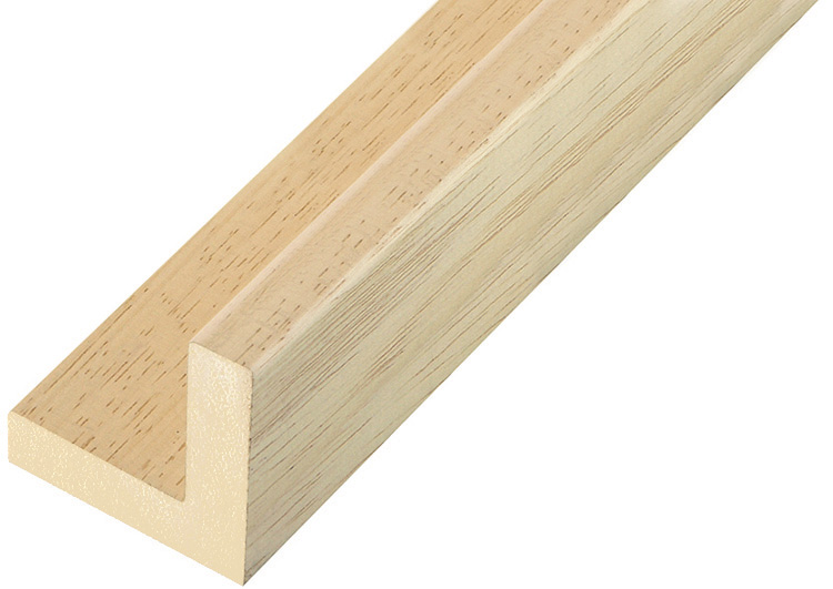 Moulding ayous Width 40mm Height 36 L-shaped bare timber - 595G