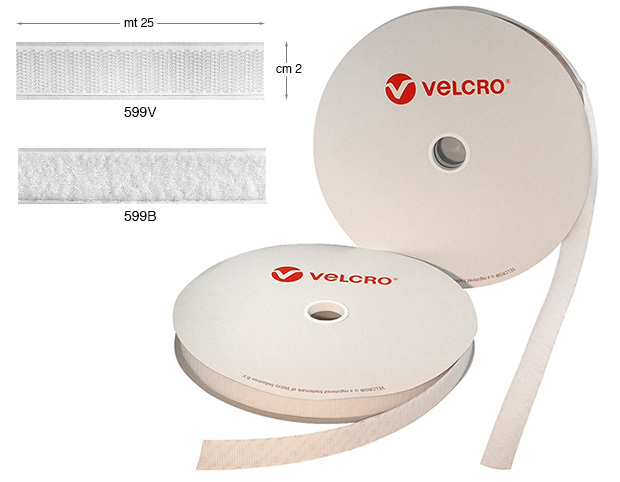 Velcro fastener, white - Pack 25 metres
