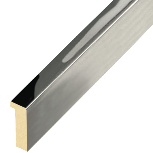 Moulding ayous, width 10mm, height 25mm - glossy silver
