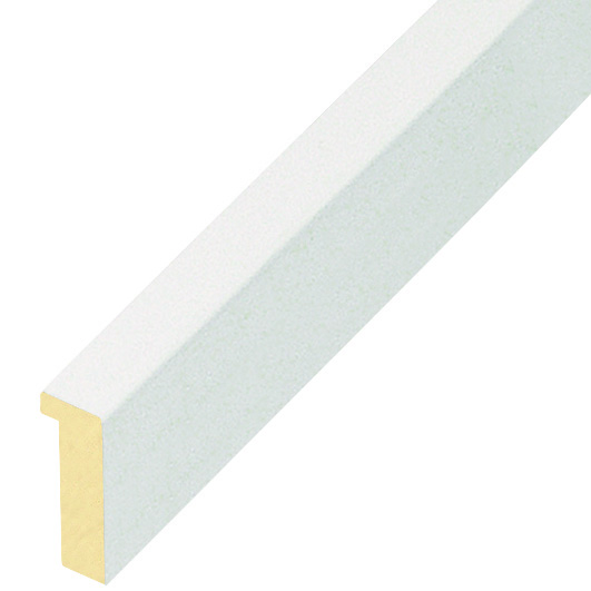 Moulding finger-jointed pine, width 10mm, height 25mm - matt white - 601BIANCO