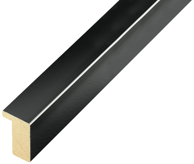 Moulding ayous, width 15mm height 25 - black lacquered - 607NERO