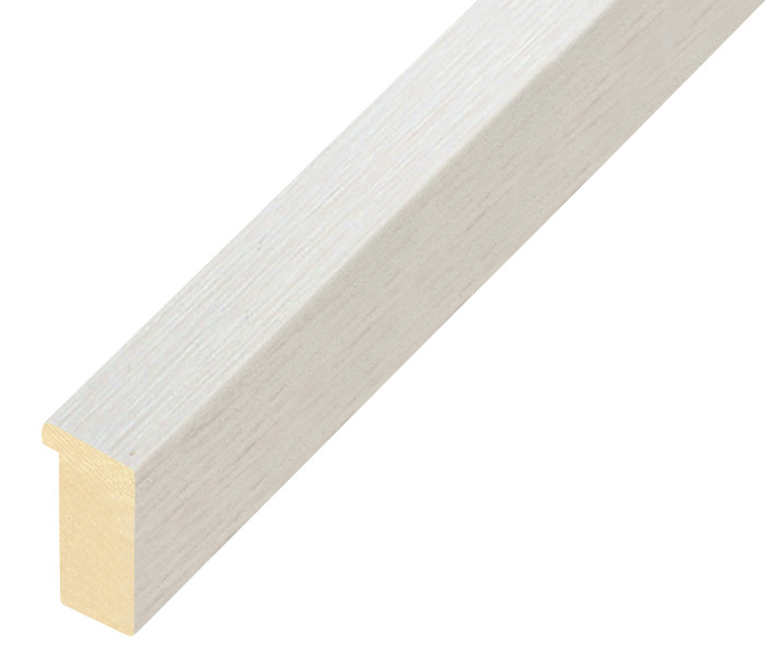 Moulding ayous, width 15mm height 25 - white, open grain