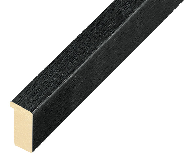 Moulding ayous, width 15mm height 25 - black open grain - 609NERO