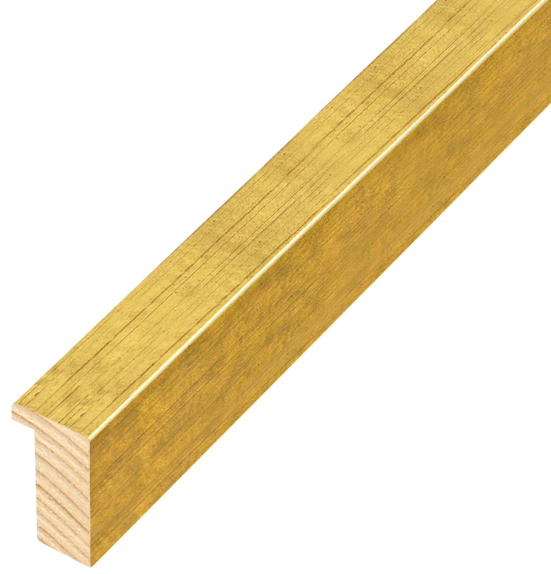 Moulding finger-jointed pine, width 67mm, height 32 - Gold - 616ORO