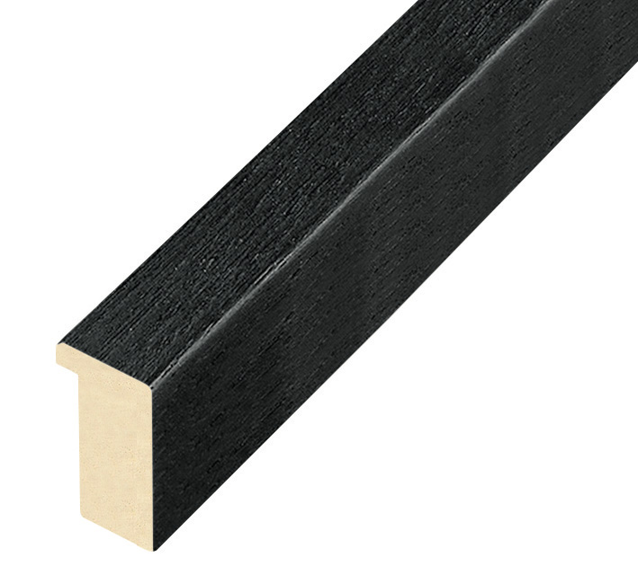 Moulding ayous, width 20mm height 32 - black, open grain