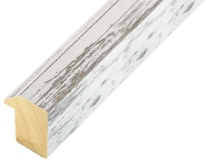 Moulding ayous, width 27mm, height 35, distressed white - 624BIANCO