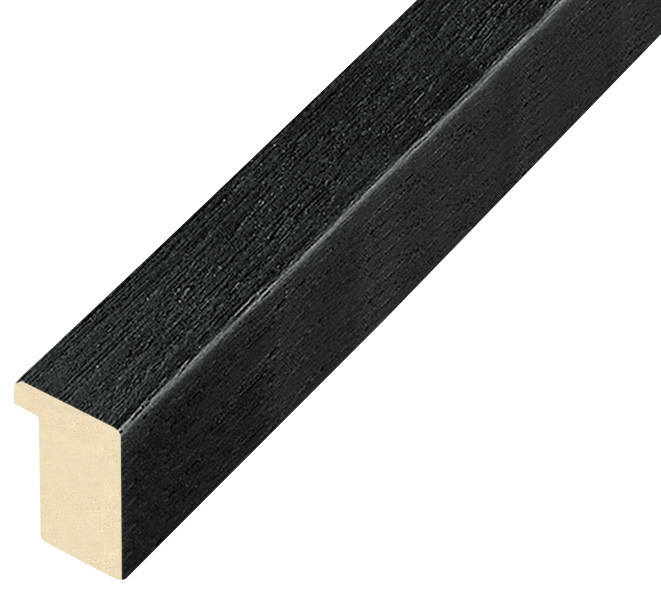 Moulding ayous, width 20mm height 25 - Black, open grain - 627NERO