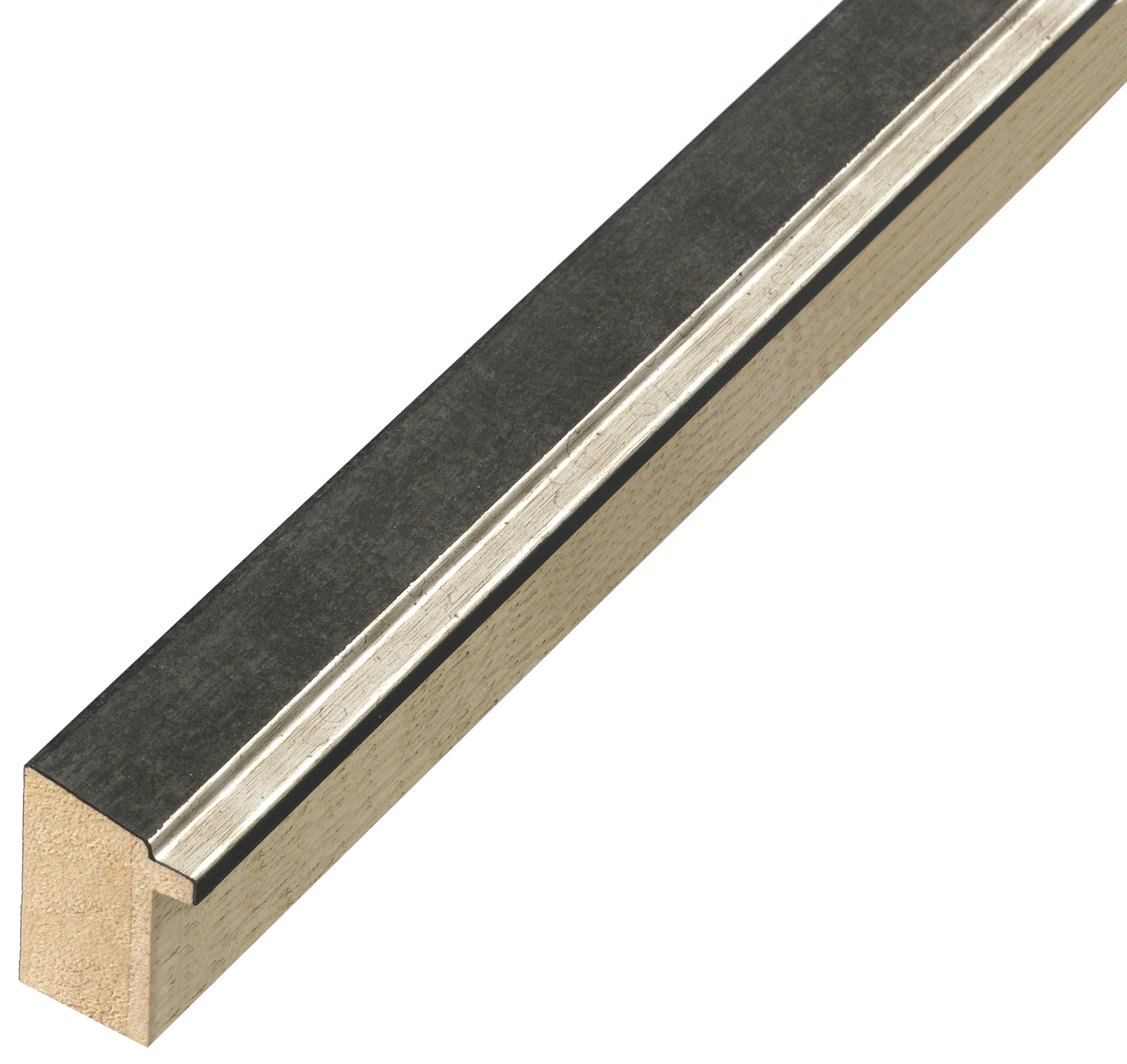 Moulding finger-jointed pine, width 22mm, height 35 - Black - 632NERO