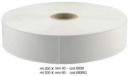 White gum paper tape, mm 60x200mt