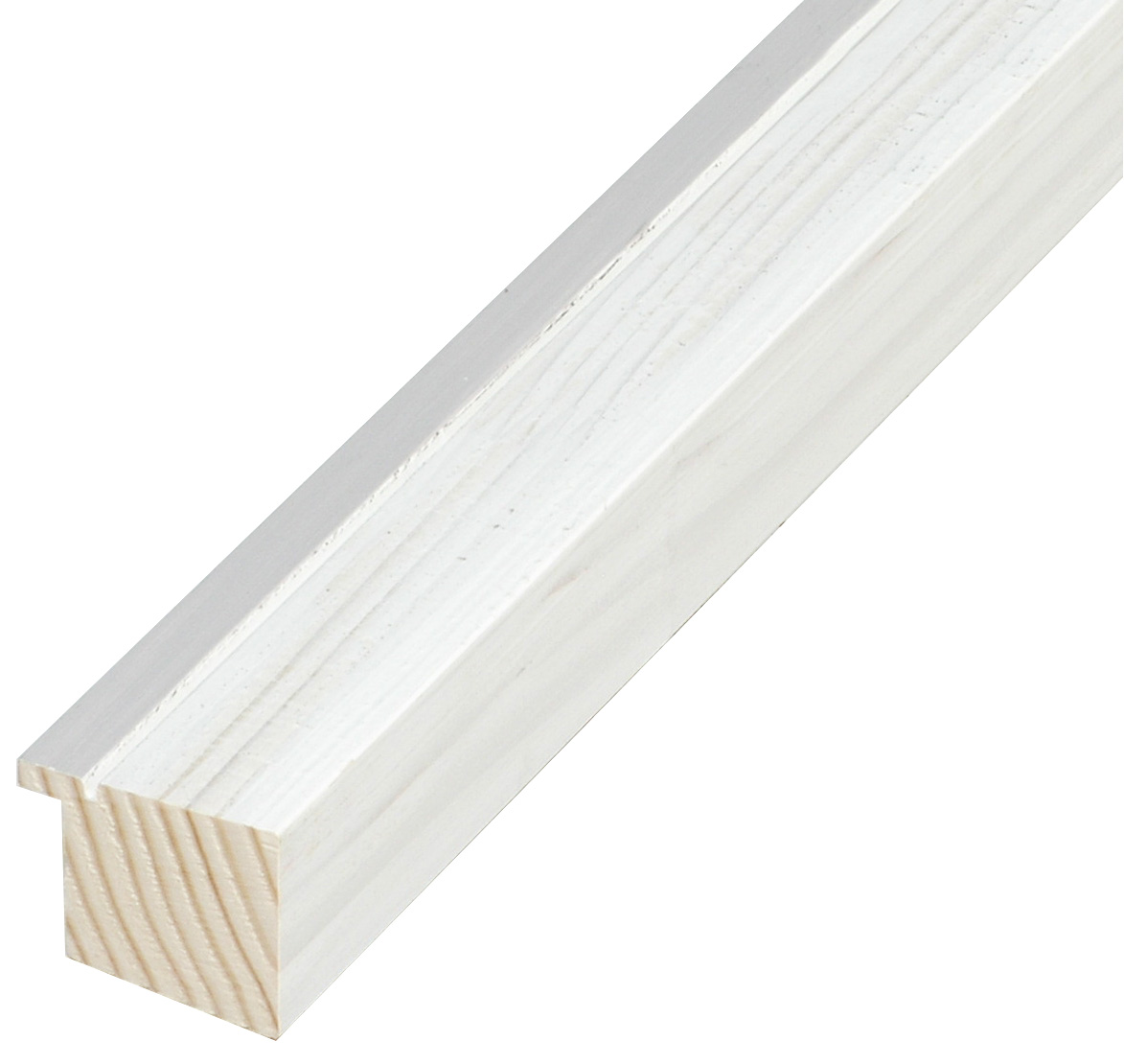 Moulding finger-jointed pine height 33mm - White, pearl egde