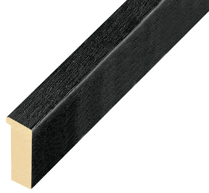 Moulding ayous, width 15mm height 32 - Black, open grain