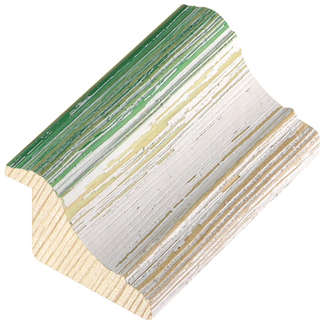 Moulding ayous width 44mm - White-green, shabby