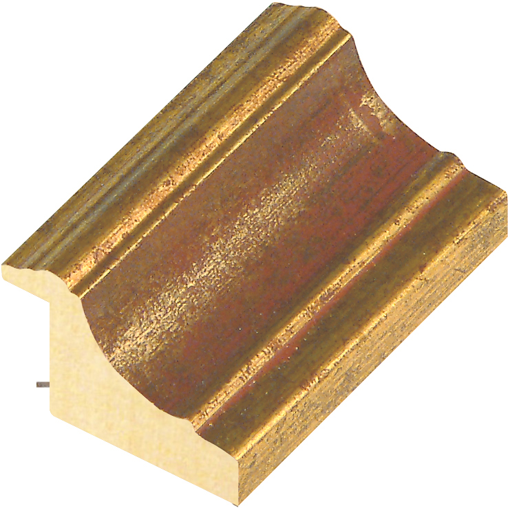 Moulding ayous, width 44mm, height 32 - gold with red band - 822ROSSO