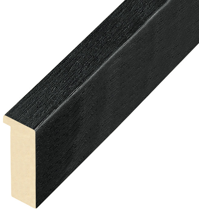 Moulding ayous Width 20mm Height 45 - Black, open grain - 825NERO