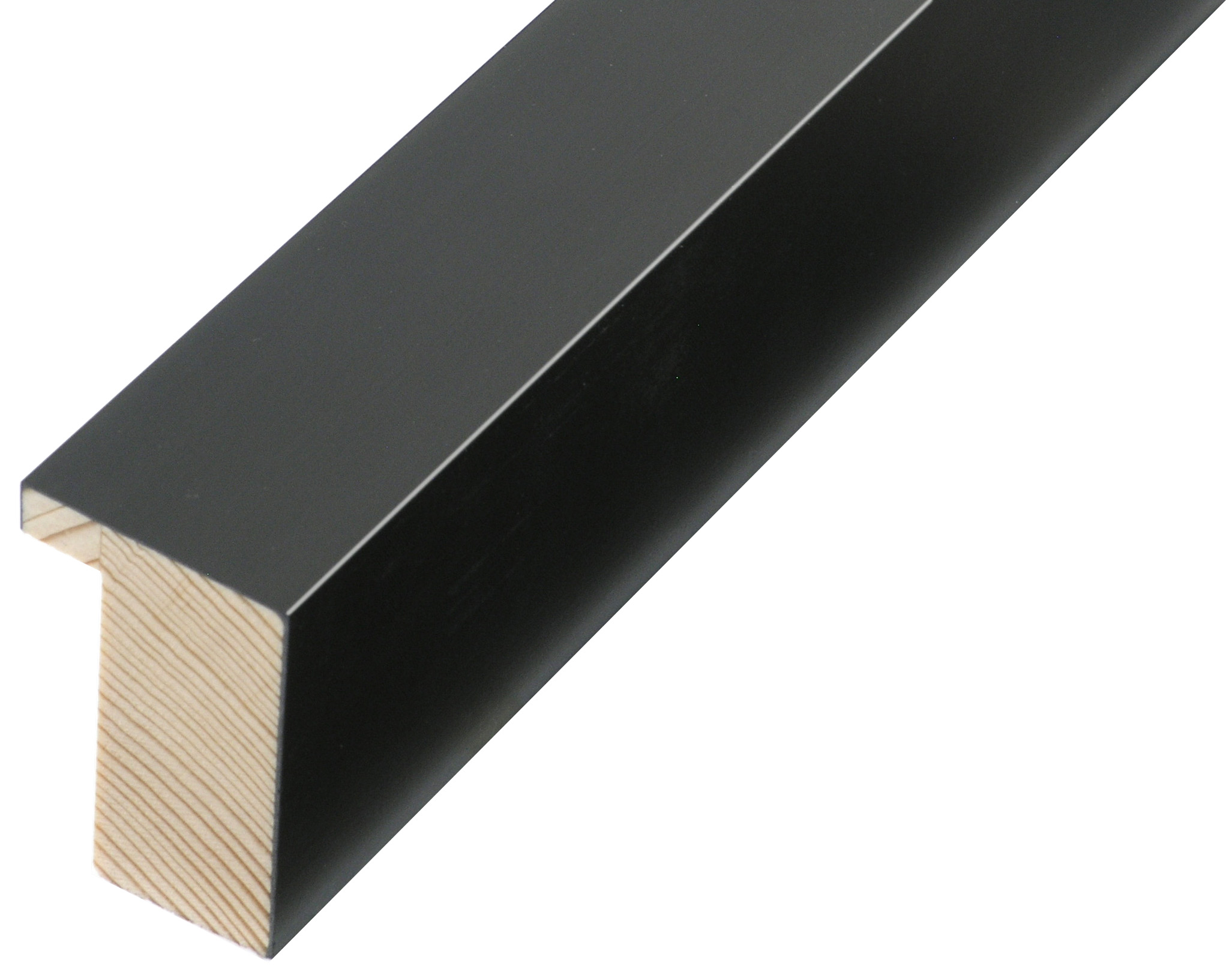 Moulding finger-jointed pine width 33mm height 50 - black