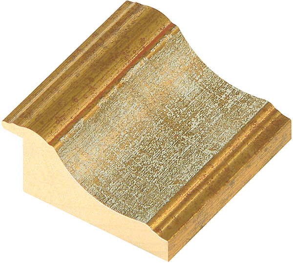 Moulding ayous, width 65mm, height 31 - gold with white band