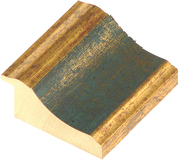 Moulding ayous, width 65mm, height 31 - gold with blueband - 868BLU