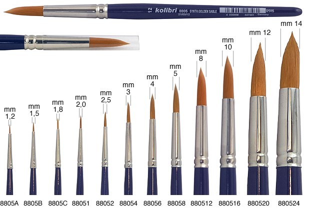 Watercolour synthetic brushes no.2