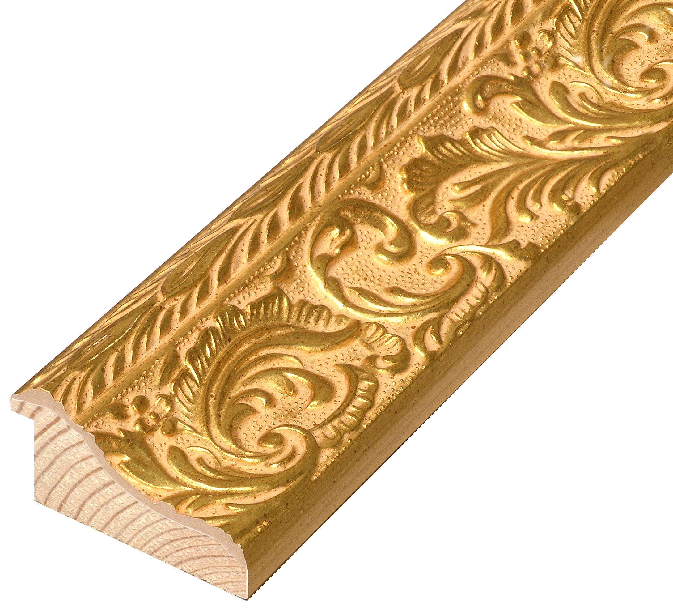 Moulding finger-jointed pine Width 69mm - Gold, decorations - 882ORO